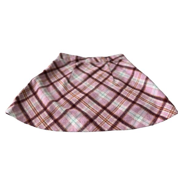 FOREVER 21 FLAT WAISTBAND FLARED MINI SKIRT, JUNIORS, XS-PINK BURGUNDY, GOLD GEO - Picture 5 of 12